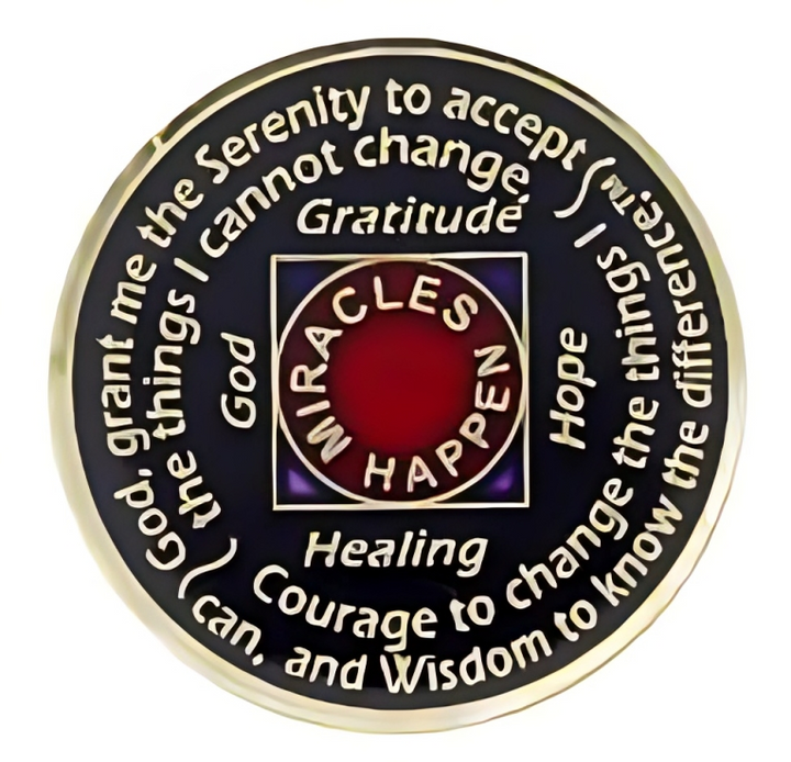 NA Coin, #M02.  Black/Red NA Medallion (Yrs 1-45)