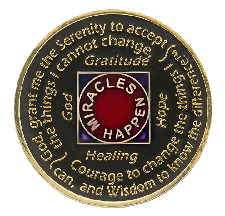 NA Coin, #M02.  Black/Red NA Medallion (Yrs 1-45)