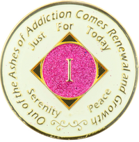 NA Coin, #N02.  GLWPK Glow Pink NA Medallion (Yrs 1-45)