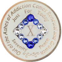 NA Coin, #N04. Glow NA w Blue Trans (Yrs 1-45)