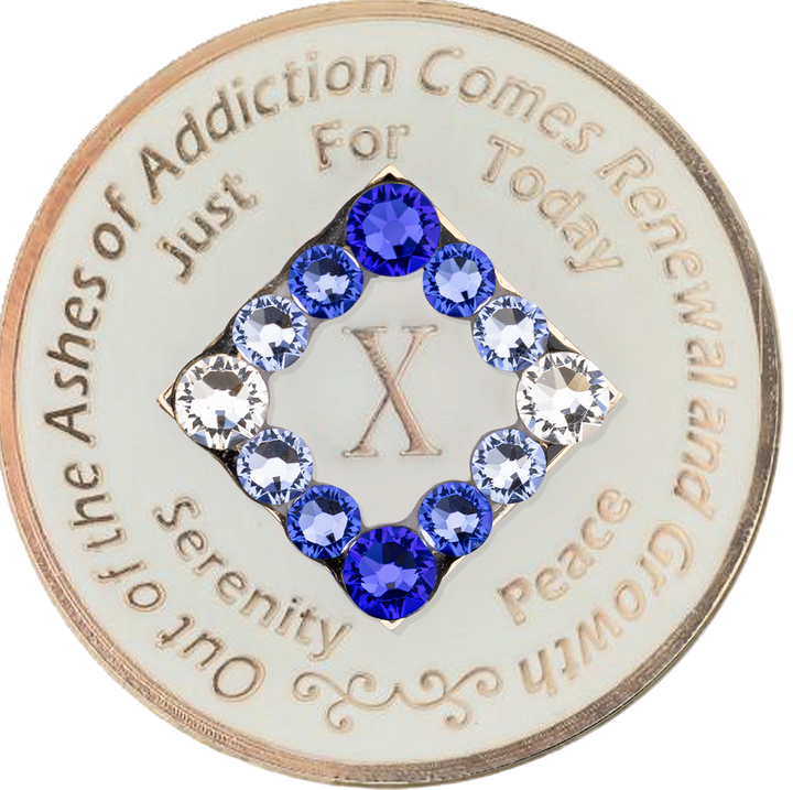 NA Coin, #N04. Glow NA w Blue Trans (Yrs 1-45)