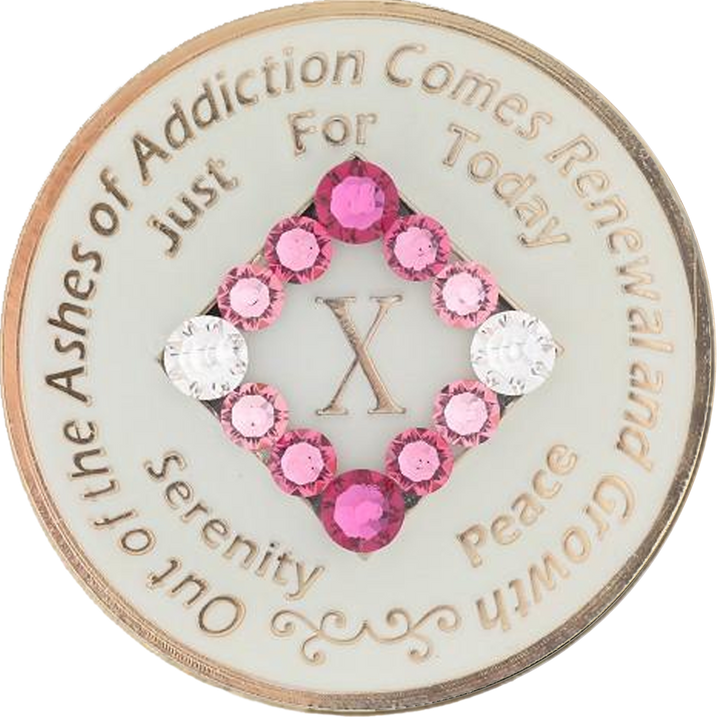 NA Coin, #N05. Glow w Pink Trans (Yrs 1-45)