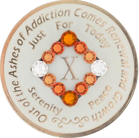 NA Coin, #N06.  Glow in the Dark NA Chip w Orange Transition (Yrs 1-45)