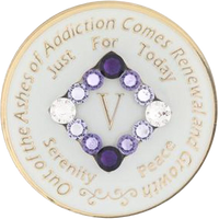 NA Coin, #N07.  Glow NA Medallion w Purple Trans (Yrs 1-45)