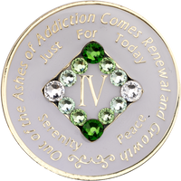 NA Coin, #N08.  Glow in the Dark NA Chip w Green Transition (Yrs 1-45)