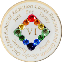 NA Coin, #N09.  Glow NA Medallion w Rainbow Bling (Yrs 1-45)