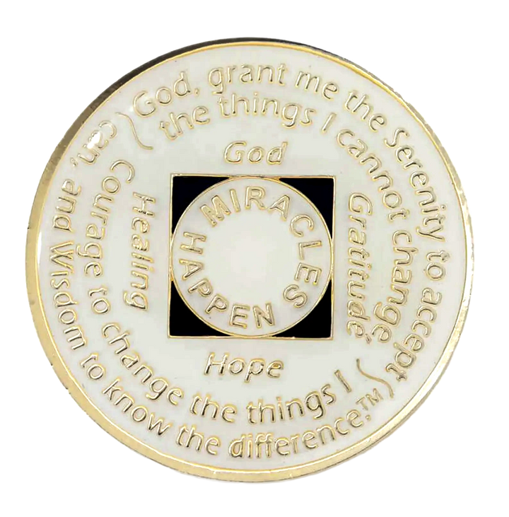 NA Coin, #N10.  Glow in the Dark w Blk Transition (Yrs 1-45)