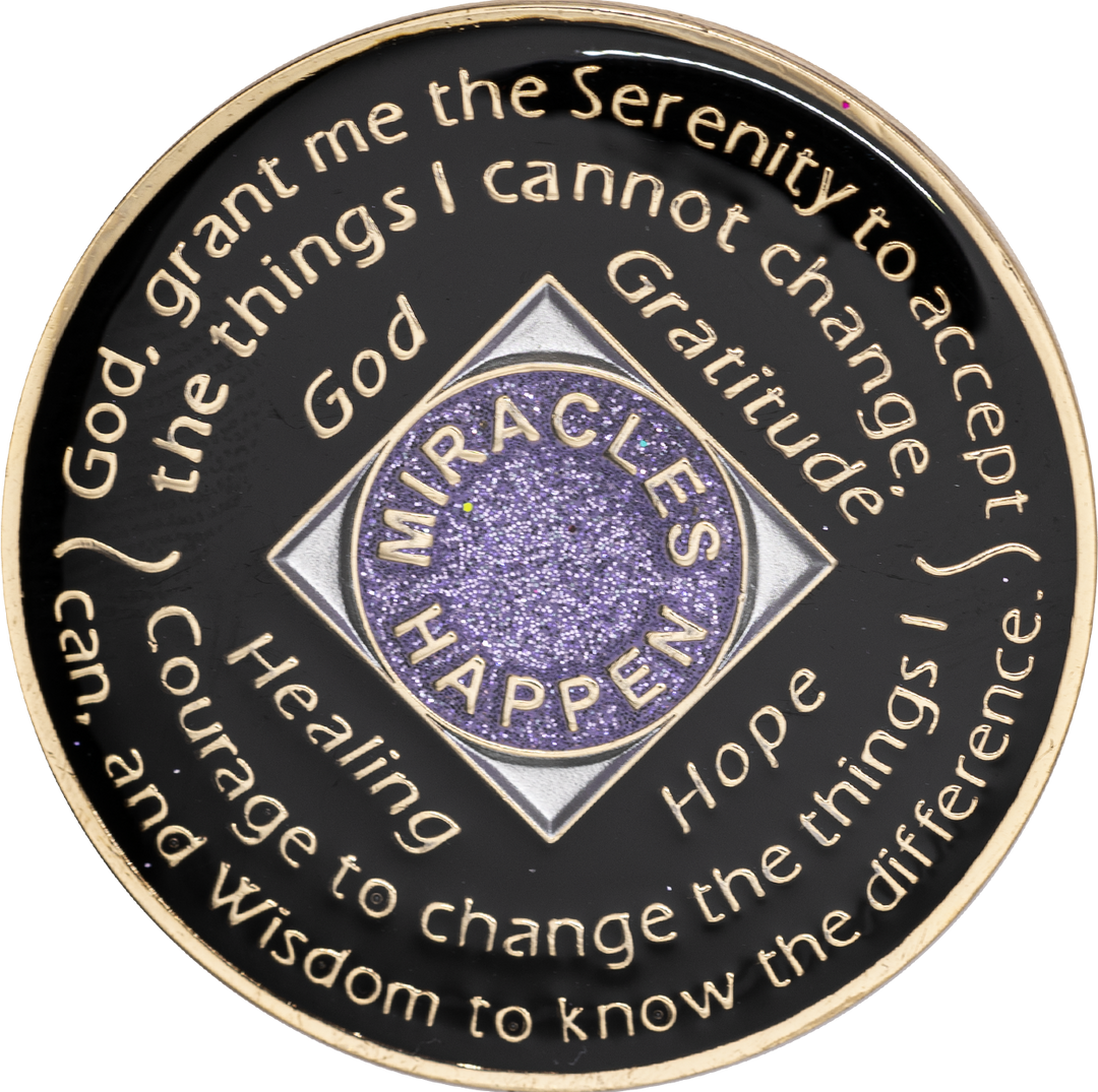 NA Coin, #N21.  Glitter Lavender NA Medallion (Yrs 1-45)