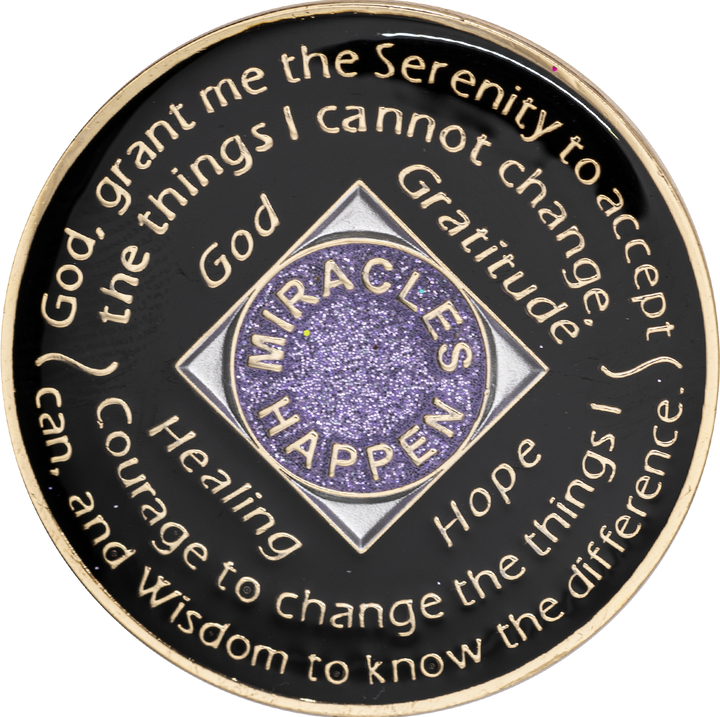 NA Coin, #N21.  Glitter Lavender NA Medallion (Yrs 1-45)