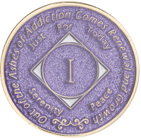 NA Coin, #N21.  Glitter Lavender NA Medallion (Yrs 1-45)