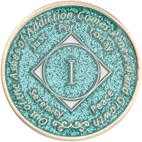 NA Coin, #N26.  Glitter Turquoise NA Medallion  (Yrs 1-45)