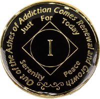 NA Coin, #N37.  Black NA Medallion (Yrs 1-45)