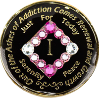 NA Coin, #N39.  Black NA Medallion w Pink transition (Yrs 1-45)