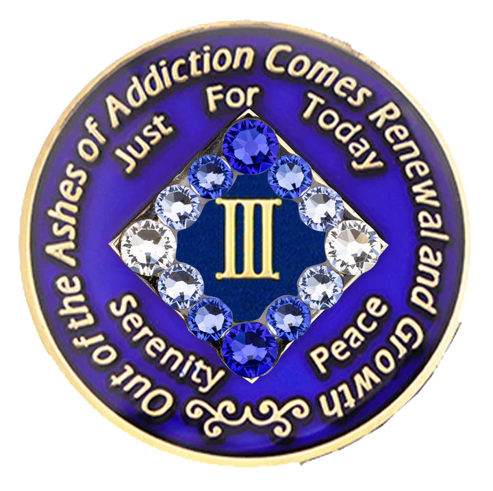 NA Coin, #N43.  Blue NA Medallion w Blue Transition (Yrs 1-45)