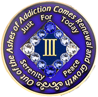 NA Coin, #N43.  Blue NA Medallion w Blue Transition (Yrs 1-45)