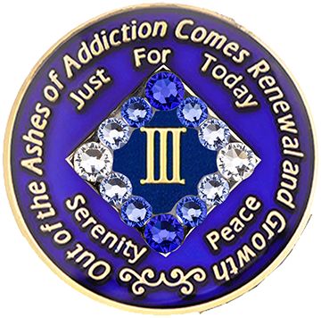 NA Coin, #N43.  Blue NA Medallion w Blue Transition (Yrs 1-45)