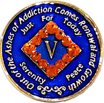 NA Coin, #N44a.  Blue w/ Orange Knicks Coin (Yrs 1-45)