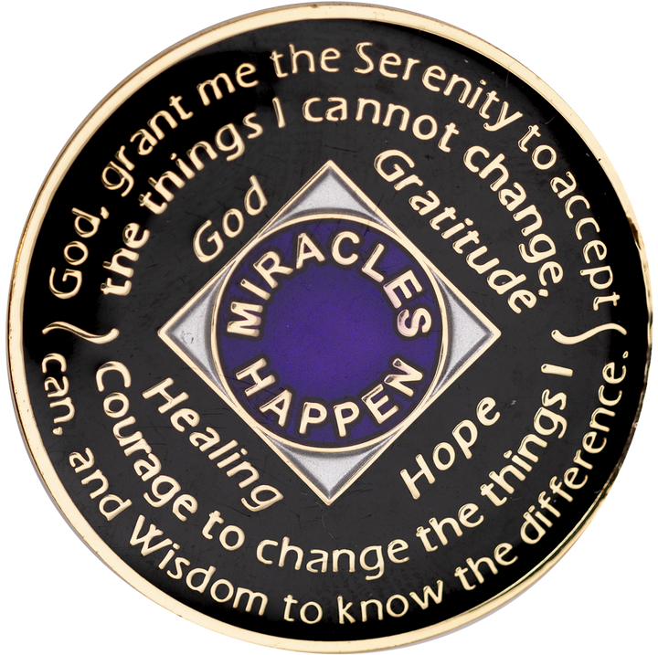 NA Coin, #N47.  Purple NA w White Crystal (Yrs 1-45)