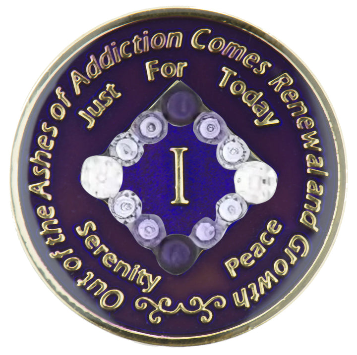 NA Coin, #N48.  Purple  NA Medallion w Purple Trans (Yrs 1-45)