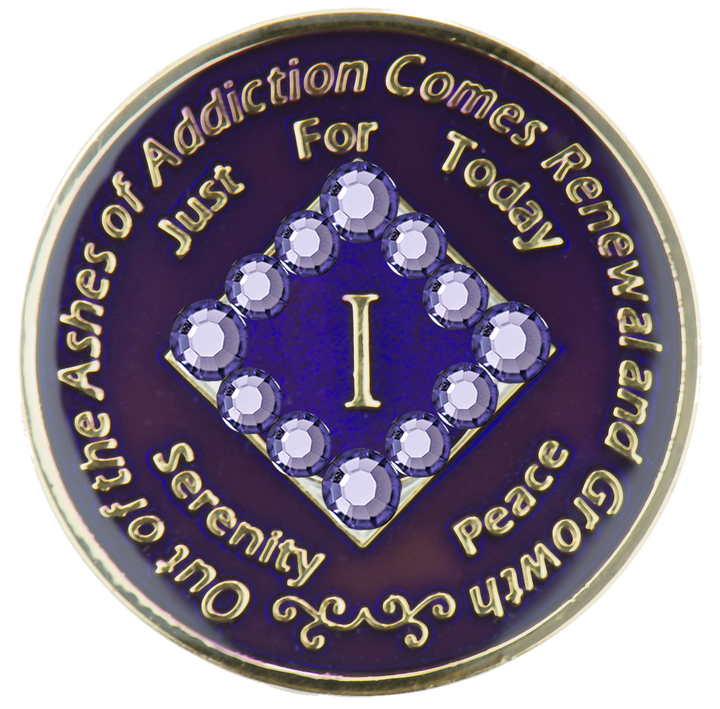 NA Coin, #N49.  Purple NA Medallion w Light Purple (Yrs 1-45)