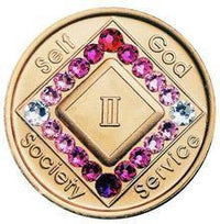 #N51. NA Bronze Trans Pink Bling Medallion (1-60) - Premium Medallions from Choices - Just $21.95! Shop now at Choices Books & Gifts