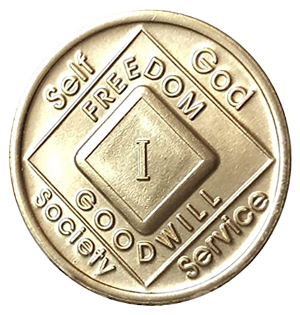 NA Coin, #N65.  Official NA Bronze Coin (Yrs 1-60)