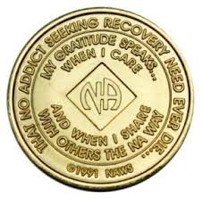 NA Bronze Coin with Pink Bling - Recovery Medallion from Choices Books & Gifts
