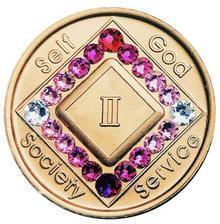 NA Bronze Coin with Pink Bling - Recovery Medallion from Choices Books & Gifts