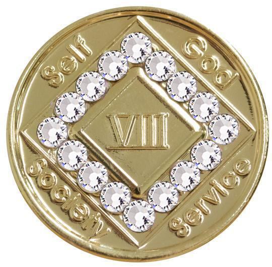 NA Bronze Coin with White Crystal - Recovery Medallion from Choices Books & Gifts