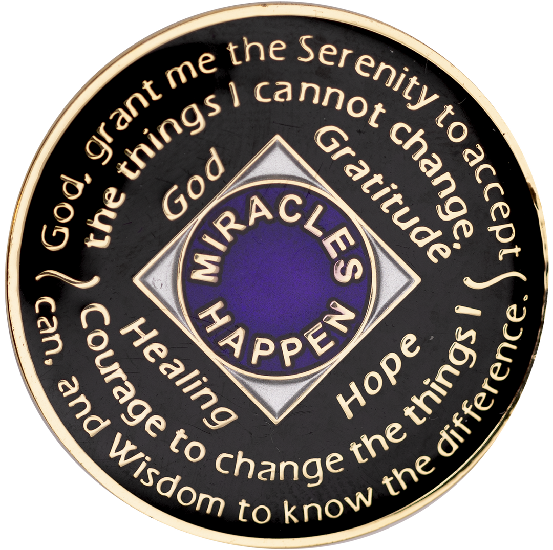 Purple NA with White Crystal Coin - Recovery Medallion from Choices Books & Gifts