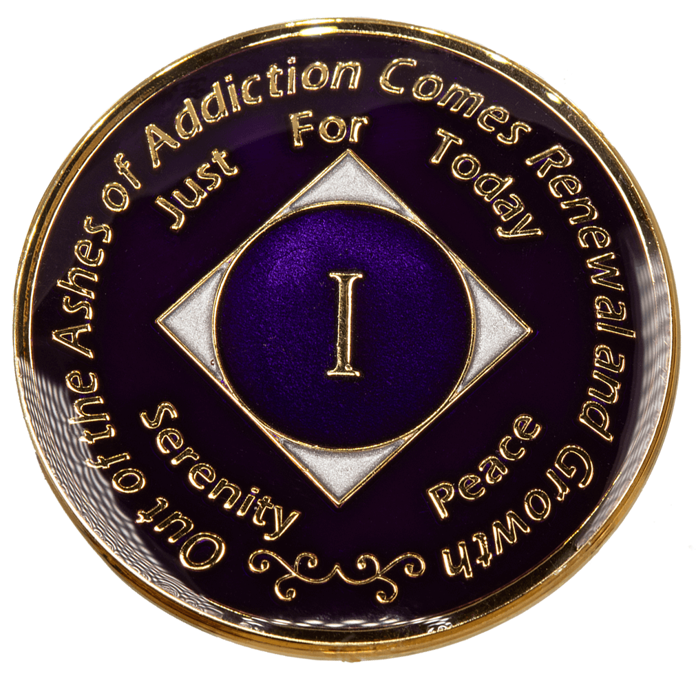 Purple Silver NA Medallion - Recovery Medallion from Choices Books & Gifts