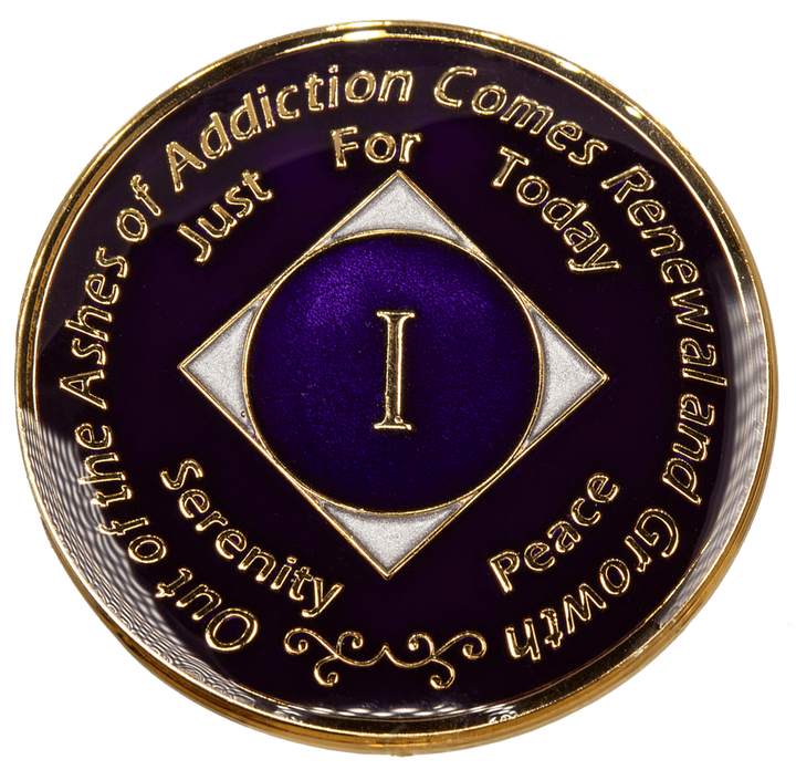 Purple Silver NA Medallion - Recovery Medallion from Choices Books & Gifts