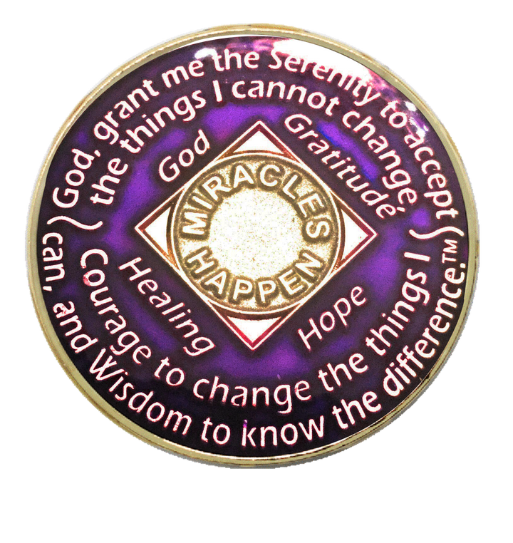 Purple Silver NA Medallion - Recovery Medallion from Choices Books & Gifts