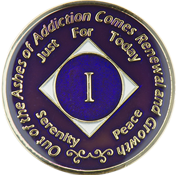 Purple Silver NA Medallion - Recovery Medallion from Choices Books & Gifts