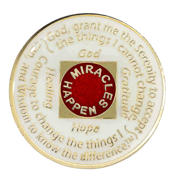 White/Red NA Medallion - Recovery Medallion from Choices Books & Gifts