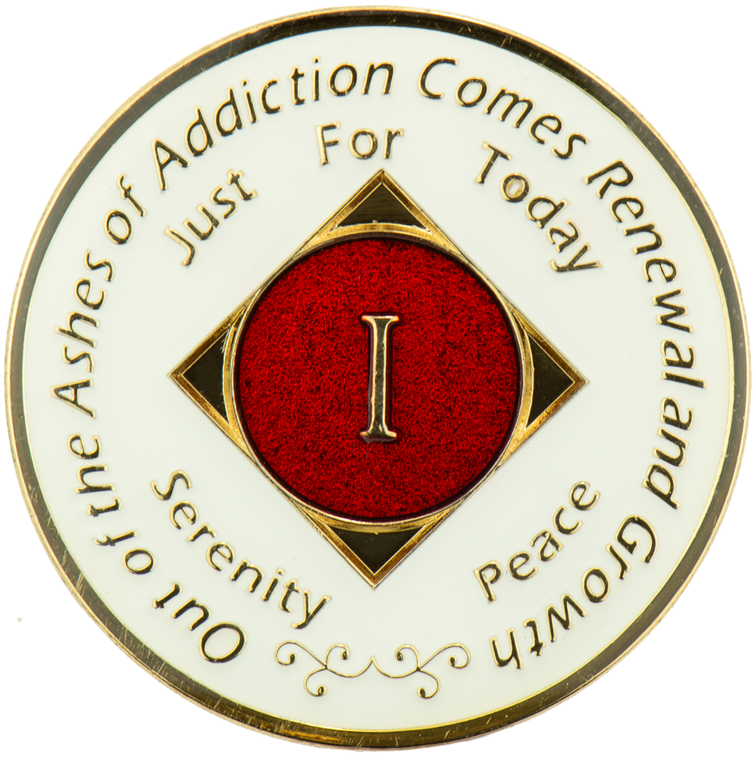 White/Red NA Medallion - Recovery Medallion from Choices Books & Gifts