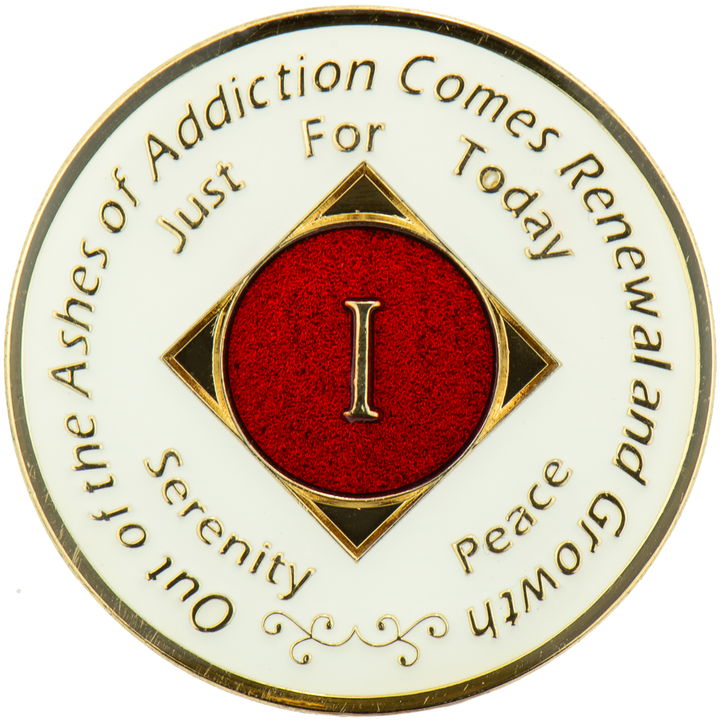 White/Red NA Medallion - Recovery Medallion from Choices Books & Gifts