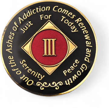 NA Coin, Black/Red NA Medallion (Yrs 1-45) - front, corrected