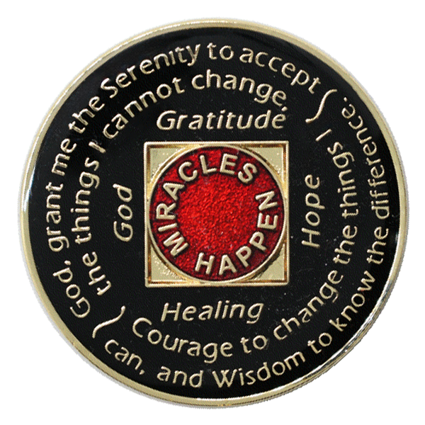 Black/Red NA Medallion - Recovery Medallion from Choices Books & Gifts