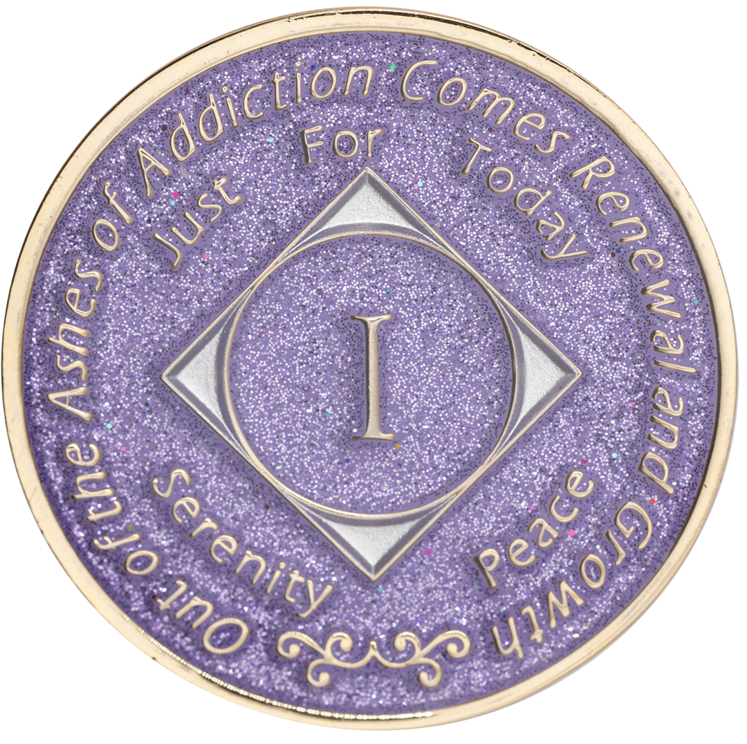 Glitter Lavender NA Medallion - Recovery Medallion from Choices Books & Gifts