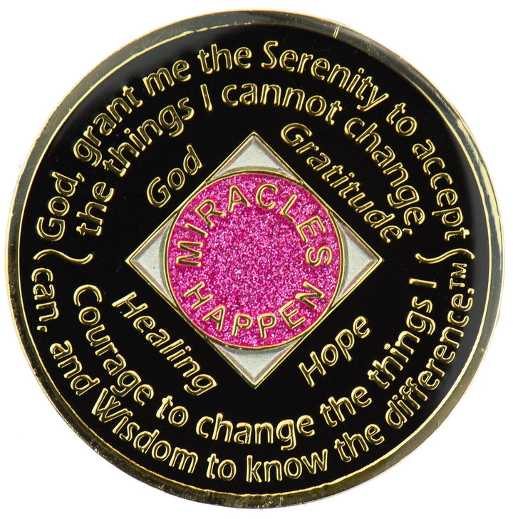 Glitter Pink NA Medallion - Recovery Medallion from Choices Books & Gifts