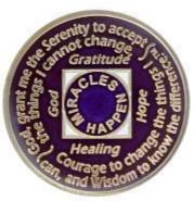 Purple NA with White Crystal Coin - Recovery Medallion from Choices Books & Gifts