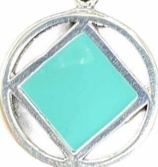 NS62. NA Turquoise Enamel Necklace. Sterling Silver. - Premium Jewelry from 12 Step Gold by Jonathan Friedman - Just $34.95! Shop now at Choices Books & Gifts