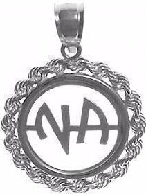 NS66. NA Rope Style Pendant, Sterling Silver. - Premium Jewelry from 12 Step Gold by Jonathan Friedman - Just $34.95! Shop now at Choices Books & Gifts