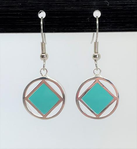 NSE01. NA Blue Enamel Earrings, Sterling Silver. - Premium Jewelry from 12 Step Gold by Jonathan Friedman - Just $70! Shop now at Choices Books & Gifts