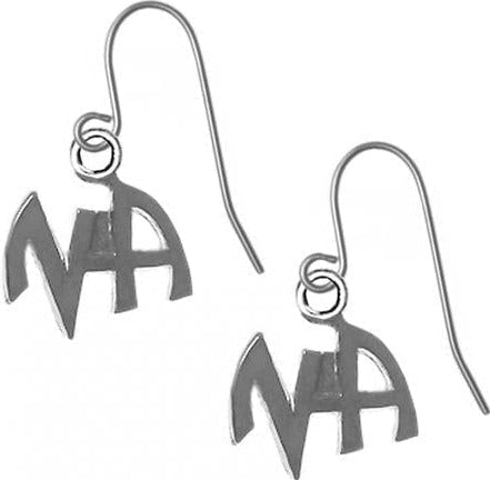 NSE0814. NA Initials Earrings, Sterling Silver. - Premium Jewelry from 12 Step Gold by Jonathan Friedman - Just $14! Shop now at Choices Books & Gifts