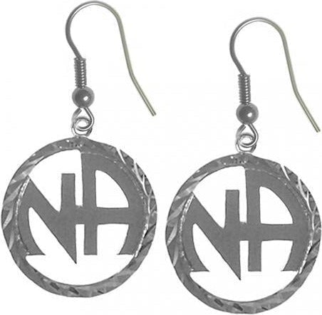 NSE08. NA Circle Earrings, Sterling Silver. - Premium Jewelry from 12 Step Gold by Jonathan Friedman - Just $30! Shop now at Choices Books & Gifts