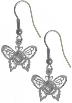 NSE09. NA Symbol on a Small Butterfly. Sterling Silver. - Premium Jewelry from 12 Step Gold by Jonathan Friedman - Just $24! Shop now at Choices Books & Gifts