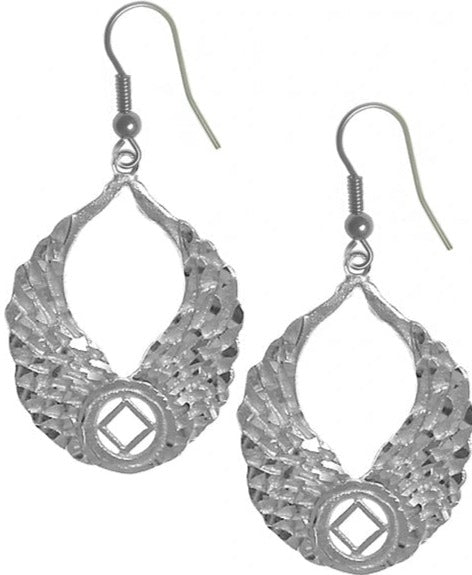 NSE1204. NA Symbol with Angel Wings. Sterling Silver. - Premium Jewelry from 12 Step Gold by Jonathan Friedman - Just $50! Shop now at Choices Books & Gifts
