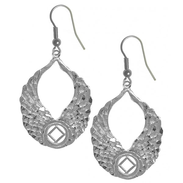 NSE1204. NA Symbol with Angel Wings. Sterling Silver. - Premium Jewelry from 12 Step Gold by Jonathan Friedman - Just $50! Shop now at Choices Books & Gifts